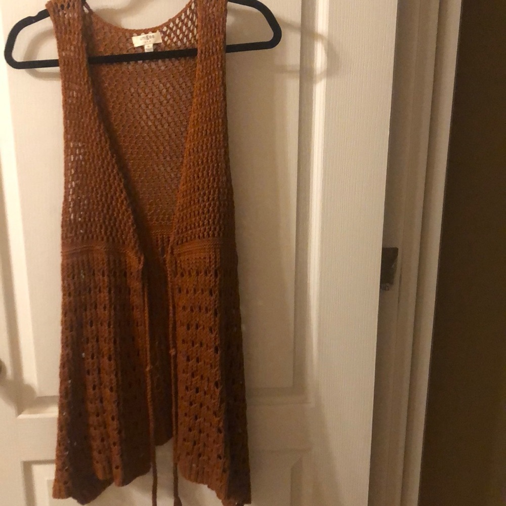 Umgee Rust crochet vest.